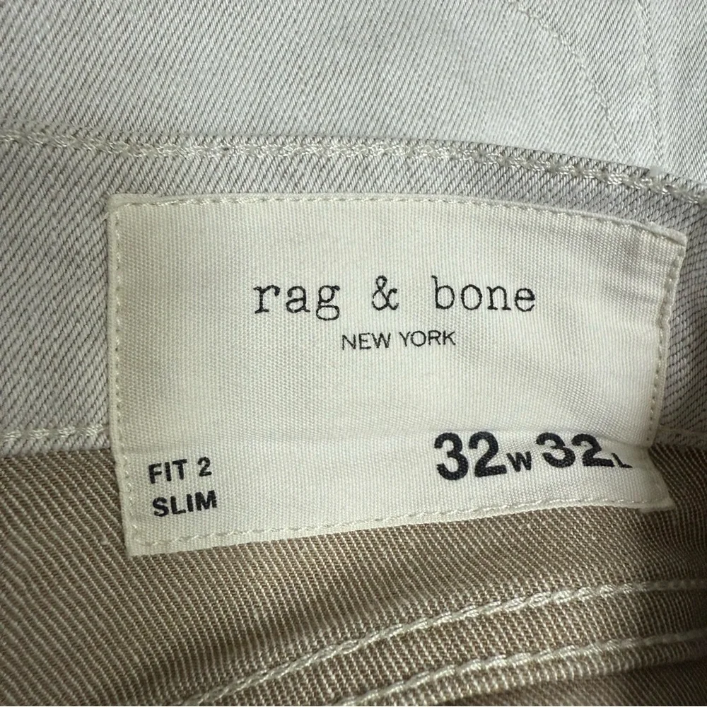 Rag & Bone Fit Slim 2 Ecru Denim Button Fly Jeans